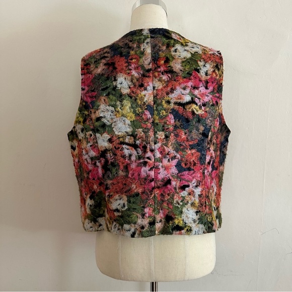 Handmade Artsy Vest Size L/XL Floral Textured Fiber Art To Wear Topper - Picture 5 of 7